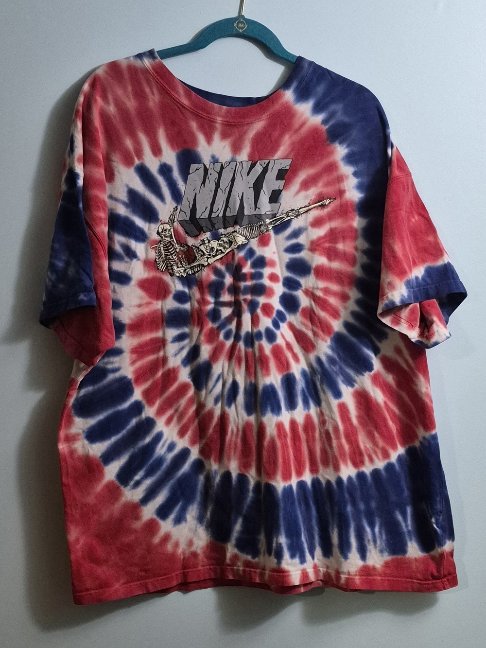 Nike Tie-Dye Spiral Graphic Tee - Red, White & Blue